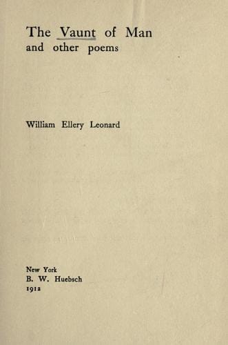 The Vaunt Of Man And Other Poems
