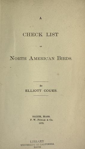 A check list of North American birds