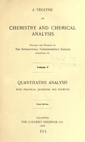 A treatise on chemistry and chemical analysis