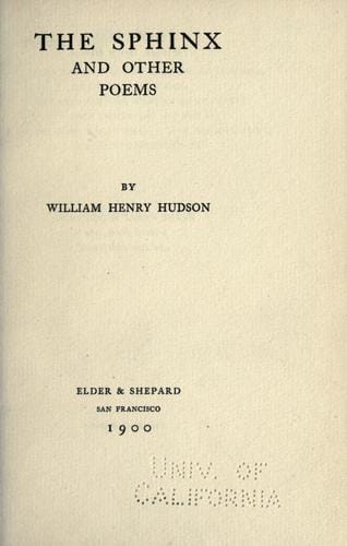 The sphinx and other poems