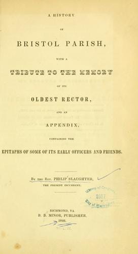 A History of Bristol Parish