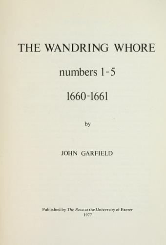 The wandring whore, numbers 1-5, 1660-1661