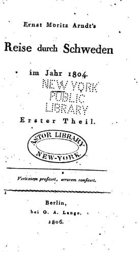 Reise durch Schweden im Jahr 1804