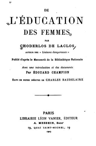 De l'éducation des femmes