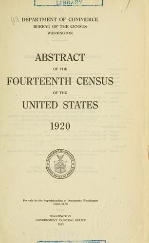 Abstract of the fourteenth census of the United States, 1920
