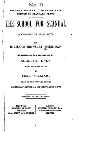 The school for scandal, 1780