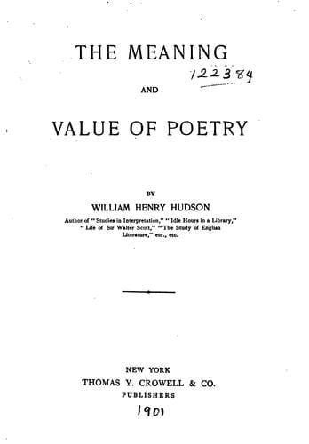 The meaning and value of poetry