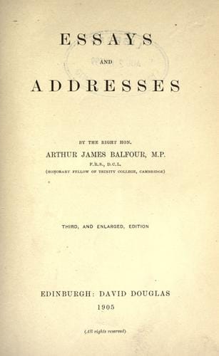Essays and addresses
