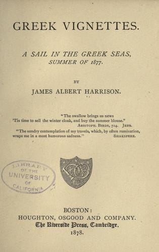 Greek Vignettes