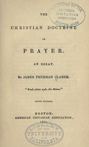 The Christian doctrine of prayer