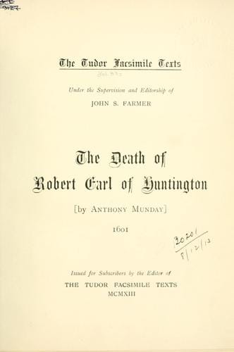 The death of Robert, Earl of Huntington