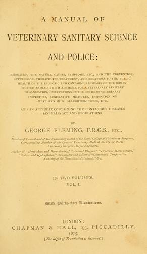 A manual of veterinary sanitary science and police ..