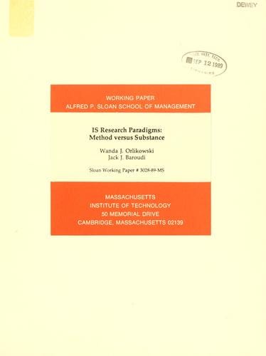 IS research paradigms