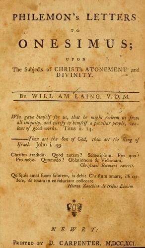 Philemon's letters to Onesimus