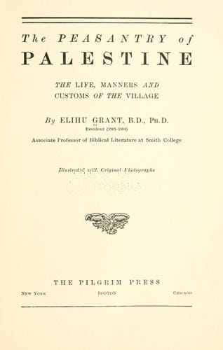 The peasantry of Palestine