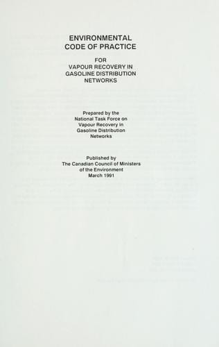 Environmental code of practice for vapour recovery in gasoline distribution networks
