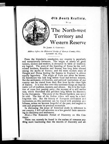 The North-west territory and western reserve