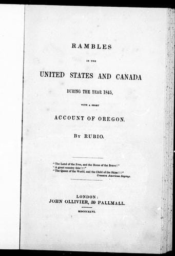 Rambles in the United States and Canada during the year 1845