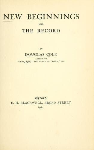 New beginnings, and The record