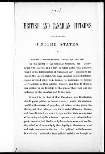 British and Canadian citizens in the United States