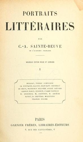 Portraits littéraires