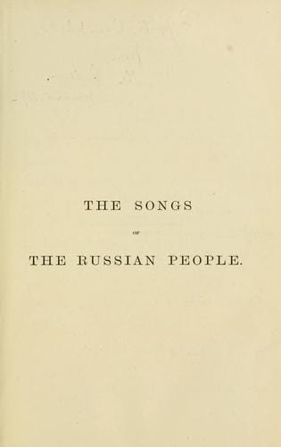 The songs of the Russian people