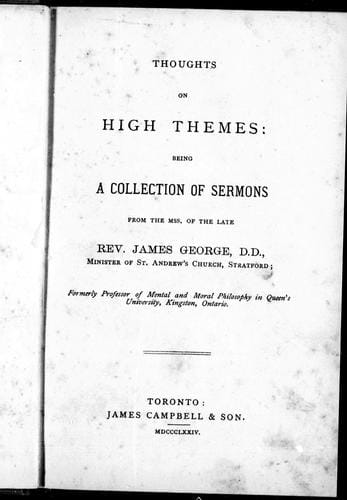 Thoughts on high themes