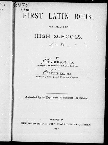 First Latin book for the use of high schools