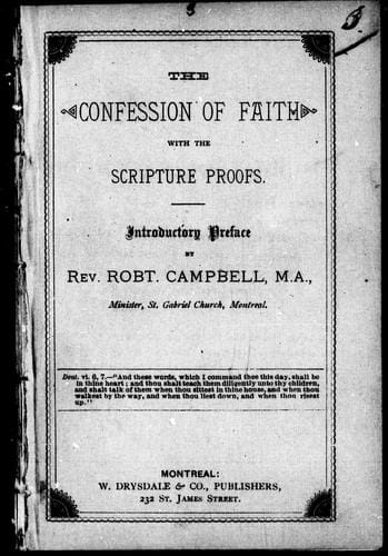The Confession of faith with the Scripture proofs