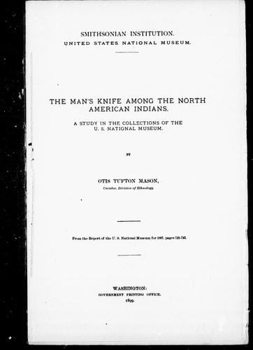 The man's knife among the North American Indians