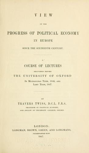 View of the progress of political economy in Europe since the sixteenth century ..