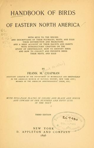 Handbook of birds of eastern North America