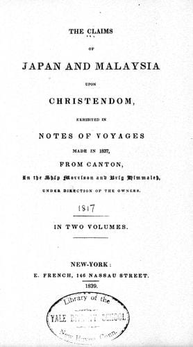 The claims of Japan and Malaysia upon Christendom