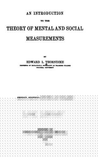 An introduction to the theory of mental and social measurements
