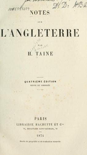 Notes sur l'Angleterre
