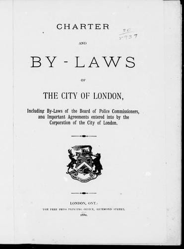 Charter and by-laws of the city of London