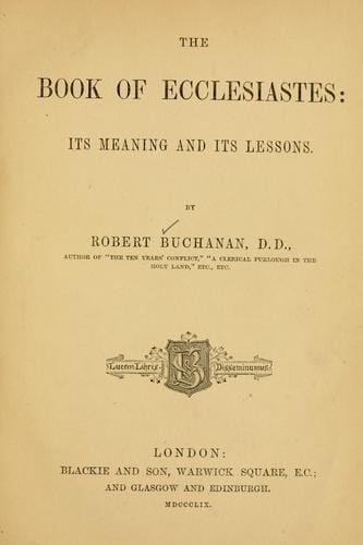 The book of Ecclesiastes