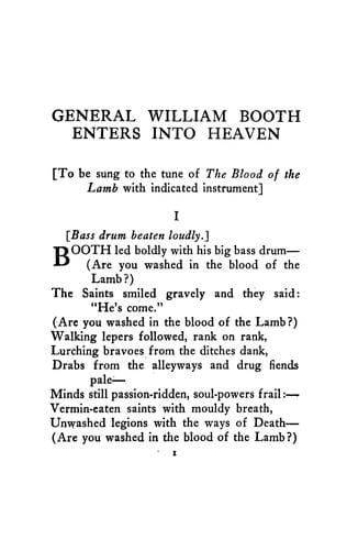 General William Booth enters into heaven, and other poems