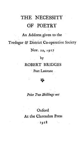 The necessity of poetry