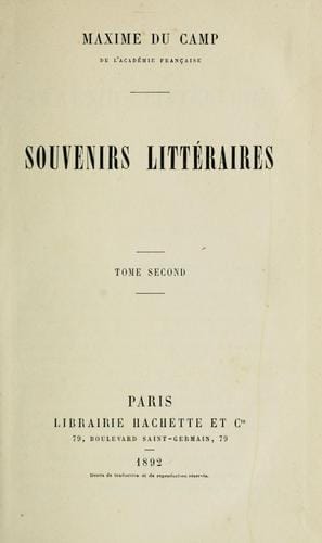 Souvenirs littéraires