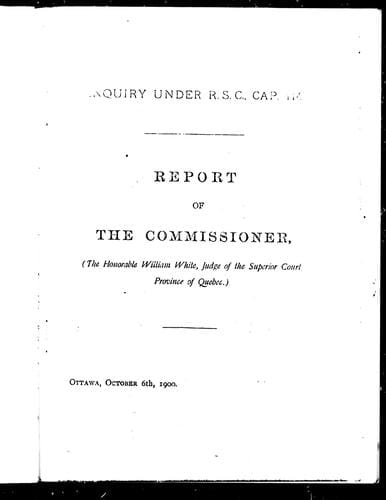 Enquiry under R.S.C., cap. 114 [as to an alleged abstraction of $200.00 from letter mailed at Kinnear's Mills Post Office on the 6th December, 1899, by Rev. J.M. Whitelaw addressed to the Rev. Dr. Warden, Toronto]