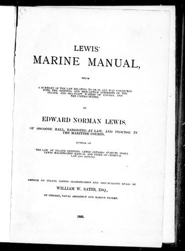 Lewis' marine manual
