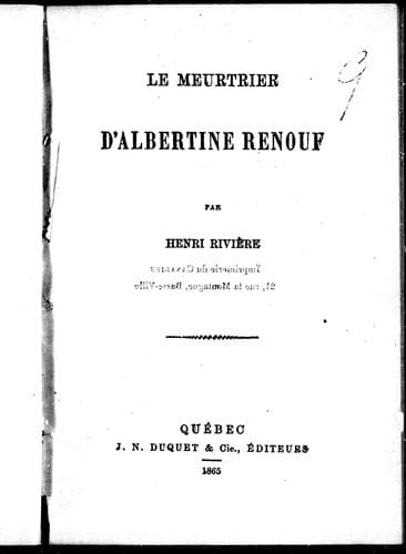 Le meurtrier d'Albertine Renouf