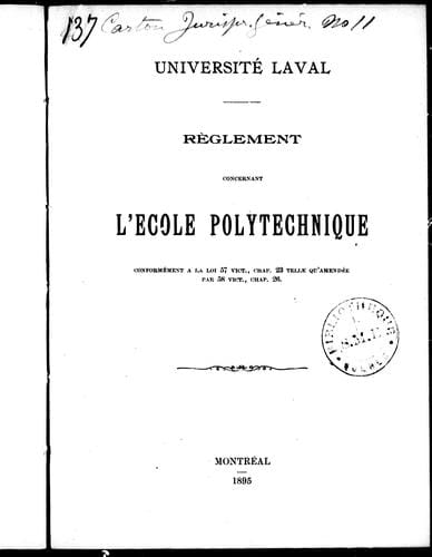 Règlement concernant l'École polytechnique
