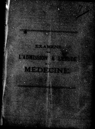 Examens pour l'admission à l'étude de la médecine