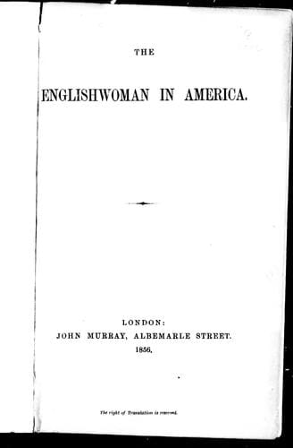 The Englishwomen in America