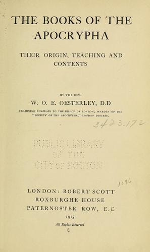 The books of the Apocrypha