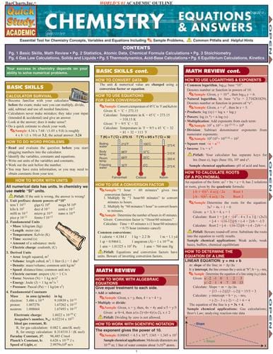 QuickStudy - Chemistry Equations & Answers