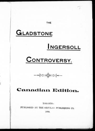 The Gladstone-Ingersoll controversy