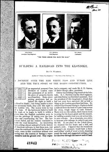 Building a railroad into the Klondike